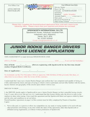 spedeworth licence form.